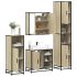 Set de mobilier de baie din 4 piese din lemn de stejar maro GartenMobel Dekor