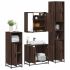 Set de mobilier de baie din 4 piese din lemn de stejar maro GartenMobel Dekor