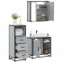 Set mobilier de baie, 3 piese, gri sonoma, lemn prelucrat GartenMobel Dekor