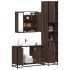 Set mobilier de baie, 3 piese, stejar maro, lemn prelucrat GartenMobel Dekor
