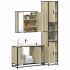 Set mobilier de baie, 3 piese, stejar maro, lemn prelucrat GartenMobel Dekor