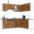 Set dulap de bucătărie din 11 piese „Porto” stejar afumat Lemn GartenMobel Dekor