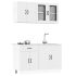 Set dulap de bucătărie 4 piese „Kalmar” alb lucios Lemn GartenMobel Dekor