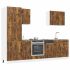 Set dulap de bucătărie 7 piese „Kalmar” lemn negru prelucrat GartenMobel Dekor