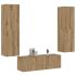 Set dulap TV, 3 piese, gri sonoma, lemn prelucrat GartenMobel Dekor