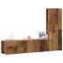 Set de dulapuri TV, 3 piese, gri beton, lemn prelucrat GartenMobel Dekor