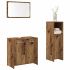 Set mobilier de baie, 3 piese, stejar maro, lemn prelucrat GartenMobel Dekor