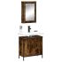 Set mobilier de baie, 2 piese, negru, lemn compozit GartenMobel Dekor