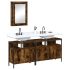 Set mobilier de baie, 3 piese, negru, lemn compozit GartenMobel Dekor