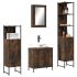 Set mobilier de baie, 4 piese, stejar fumuriu, lemn prelucrat GartenMobel Dekor