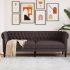 Canapea Chesterfield cu 3 locuri, gri închis, material textil GartenMobel Dekor