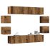 Set dulap TV 8 piese montat pe perete Stejar artizanal GartenMobel Dekor
