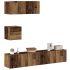Set de dulapuri TV, 4 piese, gri beton, lemn prelucrat GartenMobel Dekor