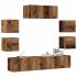 Set dulap TV 7 piese montat pe perete Stejar artizanal GartenMobel Dekor