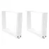 Picioare de masă în formă de V, 2 buc., alb, 60 x (72-73,3) cm, oțel GartenMobel Dekor