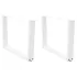 Picioare de masă în formă de V, 2 buc., alb, 60 x (72-73,3) cm, oțel GartenMobel Dekor