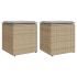 Scaune de grădină cu perne 2 buc Maro 40x40x43 cm Poly Ratan GartenMobel Dekor