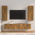 Set dulap TV, 4 piese, stejar sonoma, lemn prelucrat GartenMobel Dekor