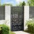 Poarta de gradina neagra 105x155 cm Design cu frunze de otel GartenMobel Dekor