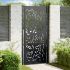 Poarta de gradina neagra 105x155 cm design flacara din otel GartenMobel Dekor