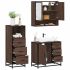 Set mobilier de baie, 3 piese, stejar maro, lemn prelucrat GartenMobel Dekor