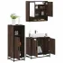 Set mobilier de baie, 3 piese, stejar maro, lemn prelucrat GartenMobel Dekor