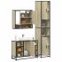 Set mobilier de baie, 3 piese, stejar maro, lemn prelucrat GartenMobel Dekor