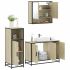 Set mobilier de baie, 3 piese, stejar maro, lemn prelucrat GartenMobel Dekor