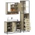 Set de mobilier de baie din 3 piese din lemn de stejar maro GartenMobel Dekor