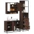 Set de mobilier de baie din 3 piese din lemn de stejar maro GartenMobel Dekor