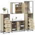 Set de mobilier de baie 4 piese Lemn stratificat gri Sonoma GartenMobel Dekor