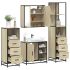 Set de mobilier de baie 4 piese Lemn stratificat gri Sonoma GartenMobel Dekor