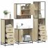 Set de mobilier de baie din 4 piese din lemn de stejar Sonoma GartenMobel Dekor