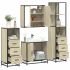 Set de mobilier de baie 4 piese Lemn stratificat gri Sonoma GartenMobel Dekor
