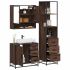 Set mobilier de baie, 3 piese, stejar maro, lemn prelucrat GartenMobel Dekor