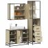 Set mobilier de baie, 3 piese, gri sonoma, lemn prelucrat GartenMobel Dekor