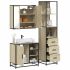 Set mobilier de baie, 3 piese, gri sonoma, lemn prelucrat GartenMobel Dekor