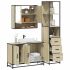 Set mobilier de baie, 3 piese, stejar maro, lemn prelucrat GartenMobel Dekor