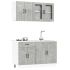 Set dulap de bucătărie 4 piese „Kalmar” alb lucios Lemn GartenMobel Dekor