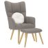 Scaun de relaxare cu taburet, gri deschis, textil GartenMobel Dekor