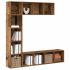 Set bibliotecă/comodă TV, 3 piese, gri beton, 180x30x180 cm GartenMobel Dekor