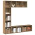 Set bibliotecă/comodă TV, 3 piese, gri beton, 180x30x180 cm GartenMobel Dekor