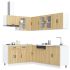 Set dulap de bucătărie 11 piese „Lucca” alb lucios Lemn GartenMobel Dekor