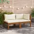 Set de canapele, 2 piese, perne gri închis, lemn masiv acacia GartenMobel Dekor