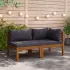Set de canapele, 2 piese, perne gri închis, lemn masiv acacia GartenMobel Dekor