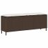 Bancă de grădină cu pernă Bej 110x30x40,5 cm Poly Ratan GartenMobel Dekor