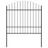 Gard de grădină cu vârf suliță, negru, 15,3 m, oțel GartenMobel Dekor