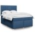 Pat continental cu saltea, albastru, 160x200cm, material textil GartenMobel Dekor