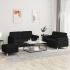 Set de canapele cu perne, 3 piese, negru, textil GartenMobel Dekor
