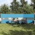 Paravan de camping, gri/portocaliu, 490x123 cm, impermeabil GartenMobel Dekor